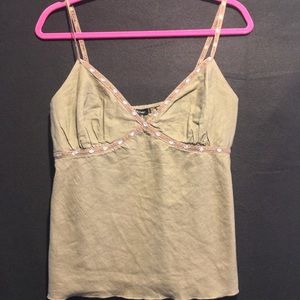 Large Women’s Olive Green bedazzled tank-top